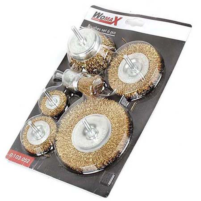 Slika Čelična četka set 6 kom za bušilicu – mesing, Ø25–100 mm